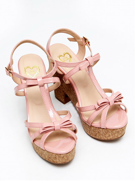 Ank Rouge ダブルリボンエナメルサンダル