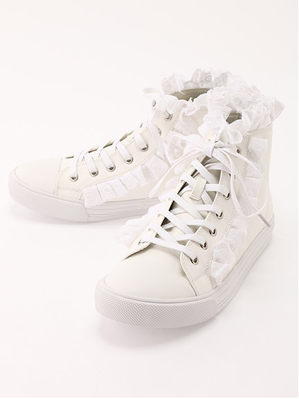 Ank Rouge レースフリルハイカットスニーカー
