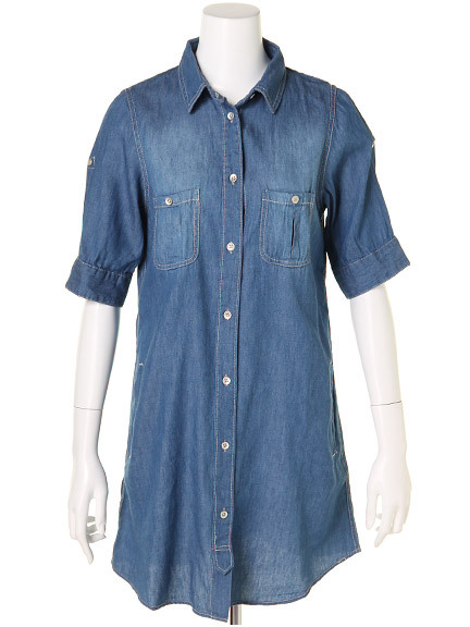 a.g.plus　ウォッシュデニムシャツワンピース